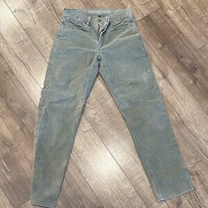 American Eagle Slim Straight corduroy pants   - Olive Green